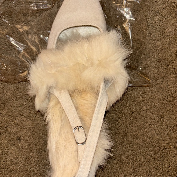 Women'S Furry High Heel Shoes With Thick Heels, Autumn/Winter Fashionable Outdoo - Picture 3 of 6